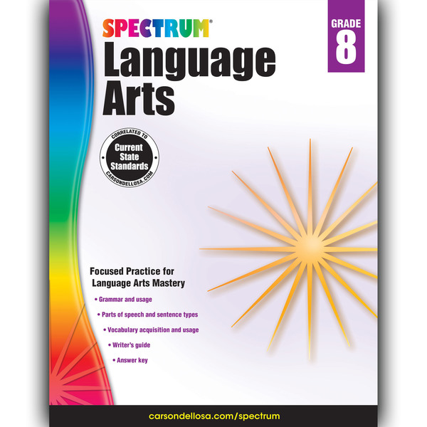 Spectrum Language Arts Workbook, Grade 8, Paperback 704595